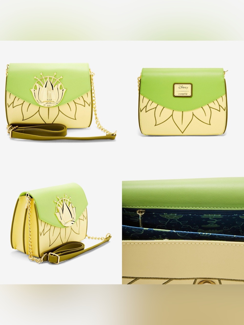 NWOT Loungefly Disney The Princess And The Frog Tiana Dress Crossbody Bag
